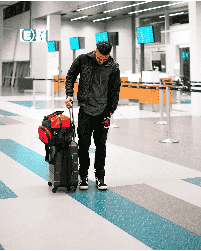 student at airport